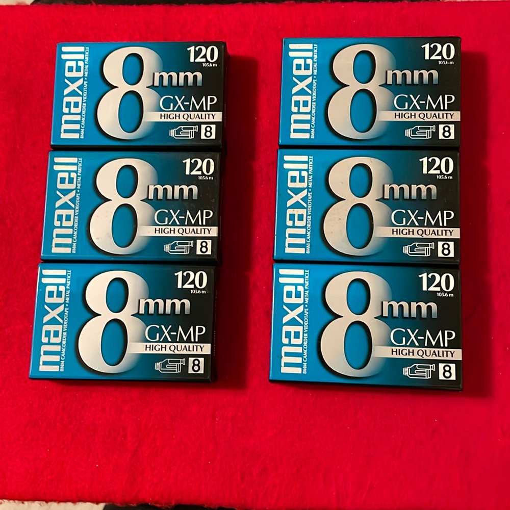 Maxell GX-MP 120 Camcorder Tapes-6 Pack-High Quality-Extremely Durable 8mm